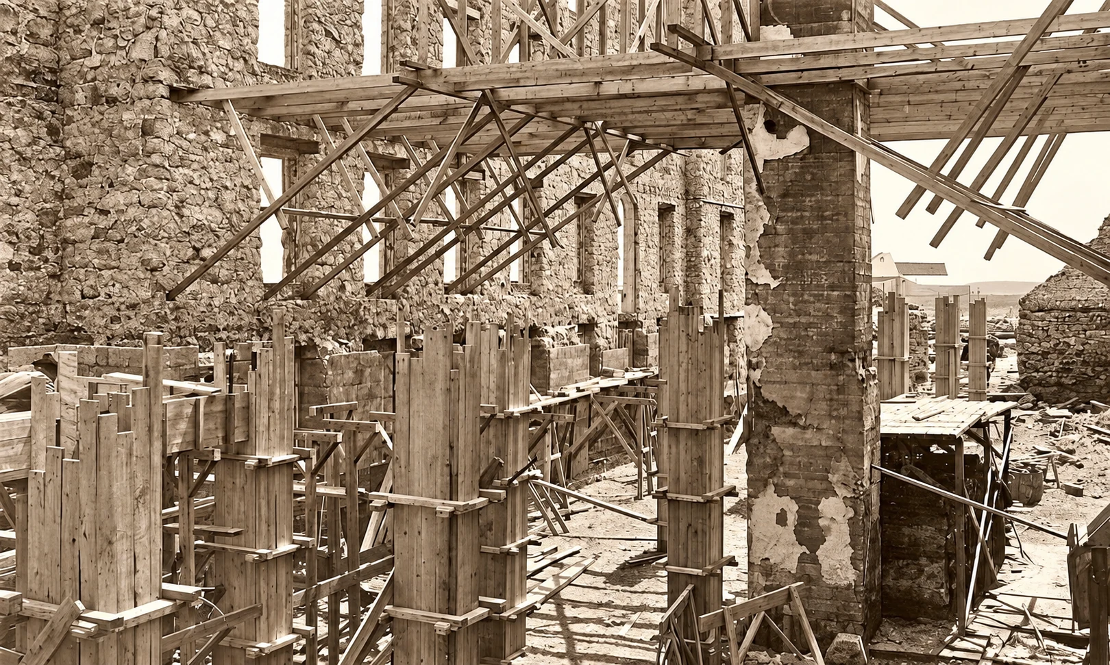 Il secondo collegio in costruzione nel 1917