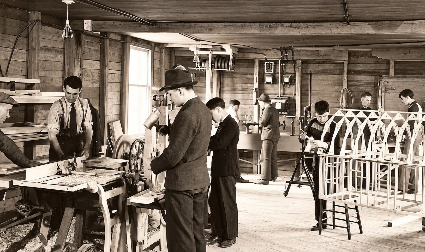 Scuola industriale nel 1942