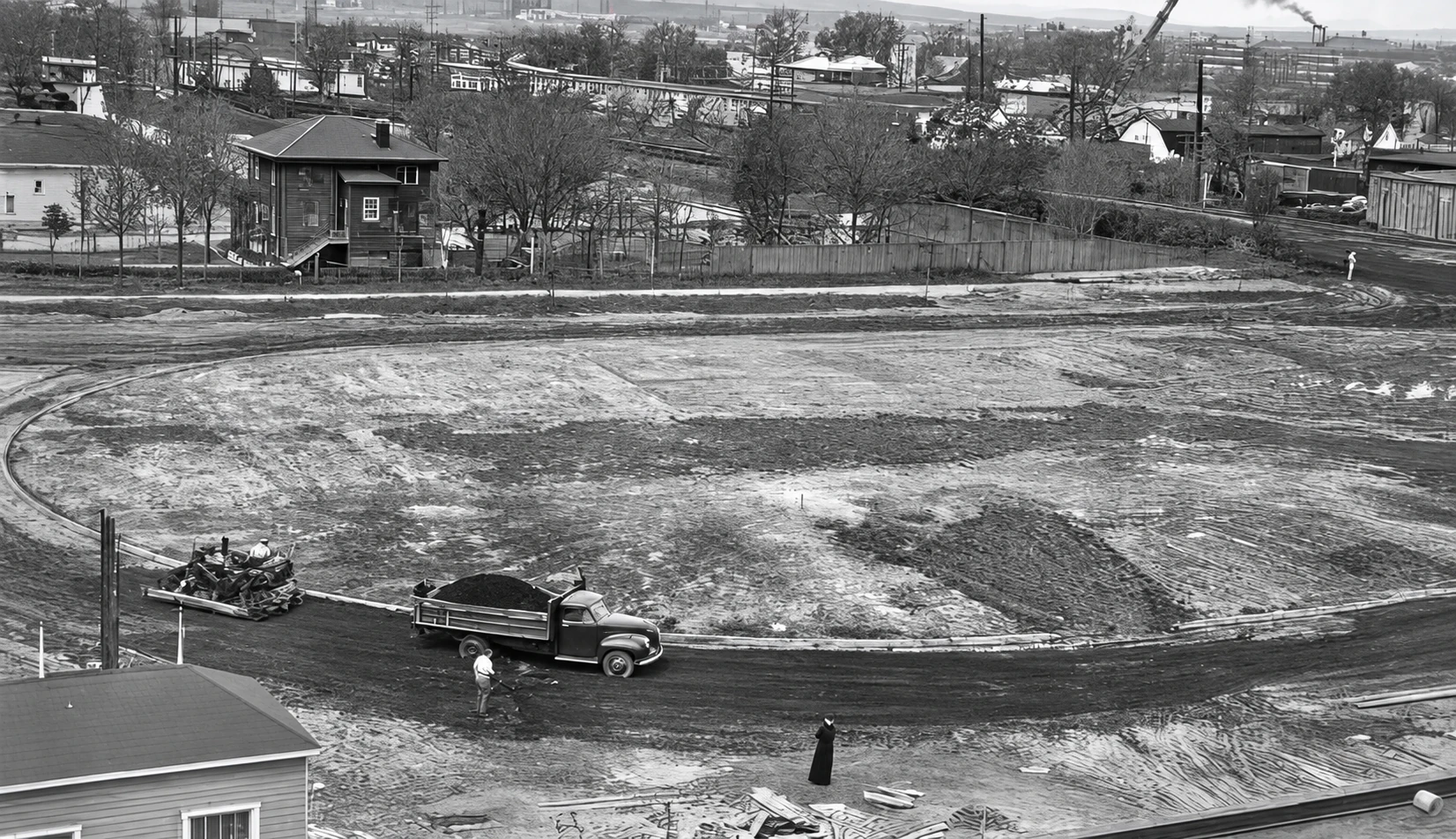 Costruzione della pista nel 1946