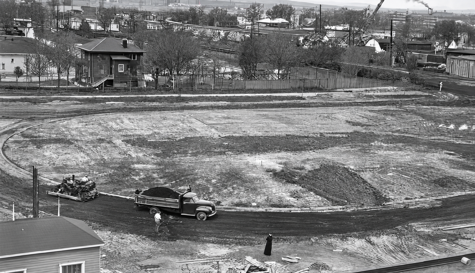 Construction de la piste en 1946