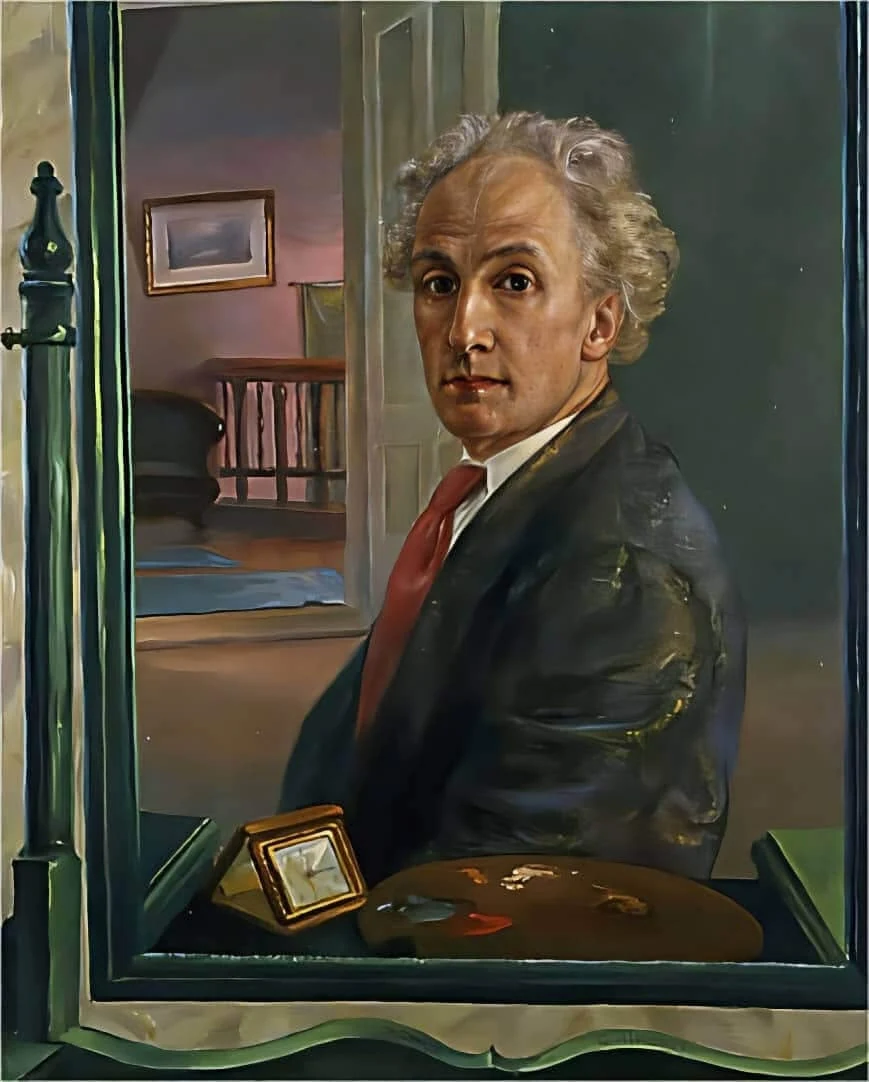 Portrait peint de Guido Nincheri dans son atelier