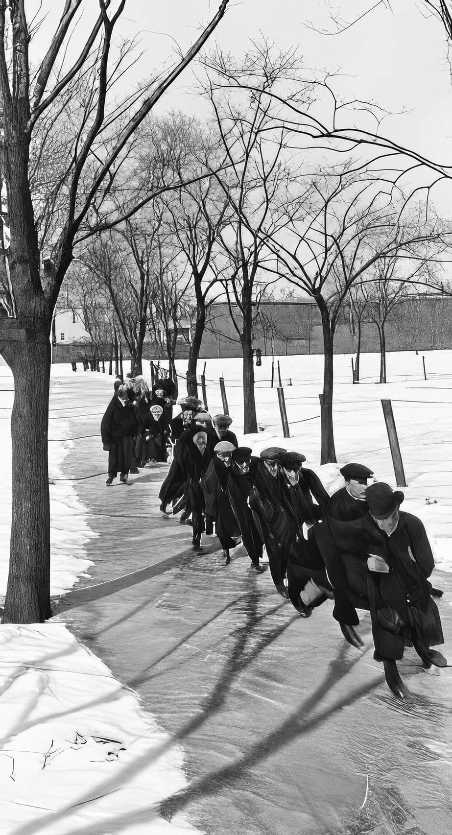 Séminaristes sur la patinoire