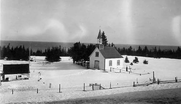 Saint Anne Chapel in the snowy landscape