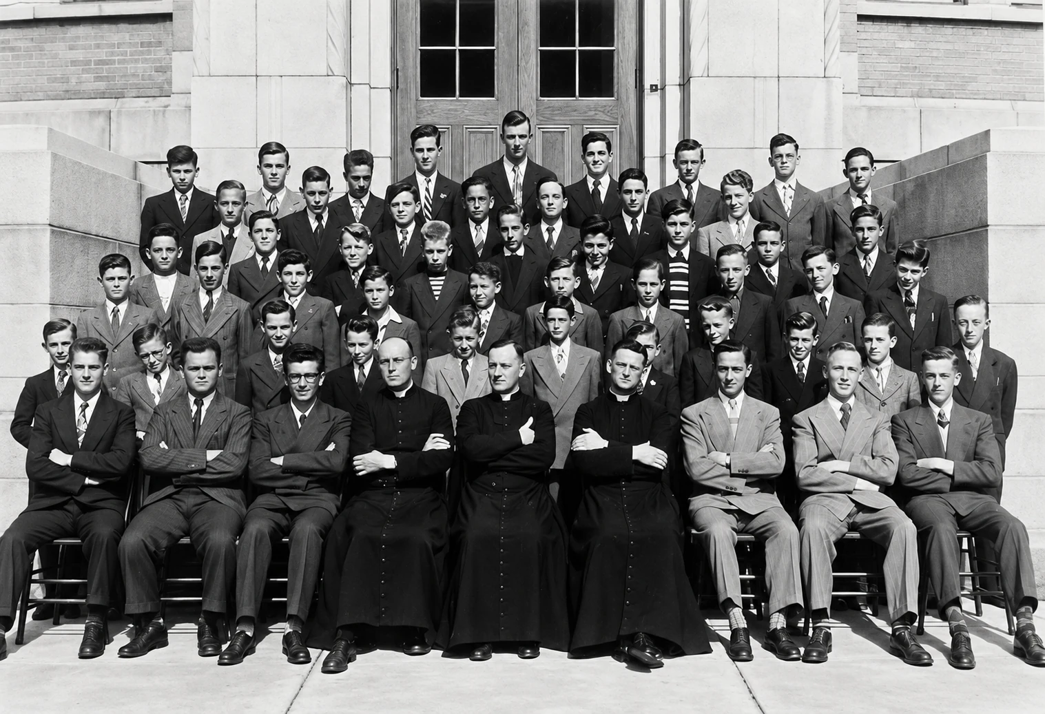 Seminaristi con padre Ferland 1948–1949