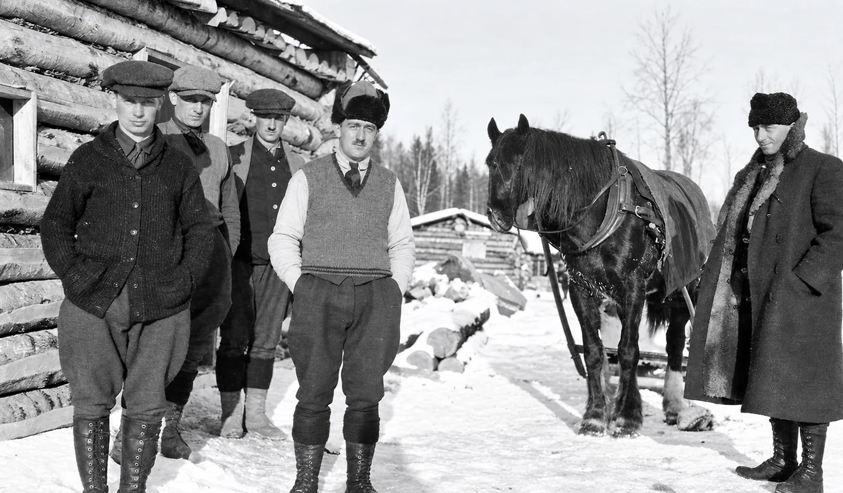 Archival photograph of the North Shore logging camps, image 1