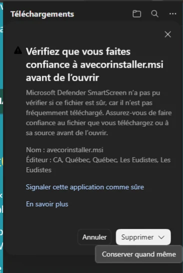 4. The “Delete” menu offers “Keep anyway.”